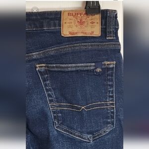 Buffalo david bitton jeans 32x30 slim ash leather patch emblem back pocket NICE